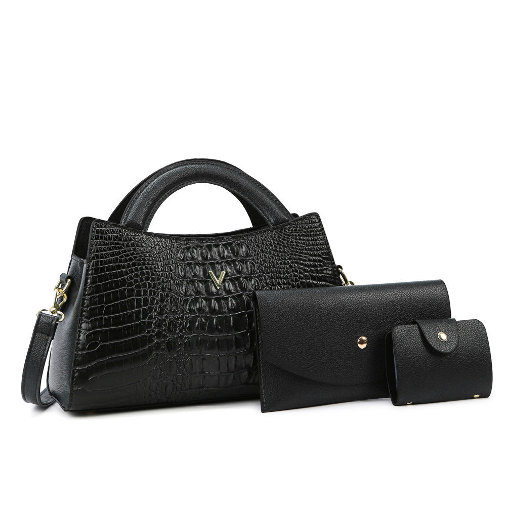 Women's Crossbody Leather Crocodile Pattern Shoulder Handbag - Dana Fashion