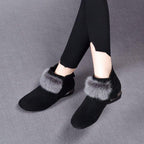 Winter Rubber Back Zipper Artificial Velboa Boots - DanaFashionstore