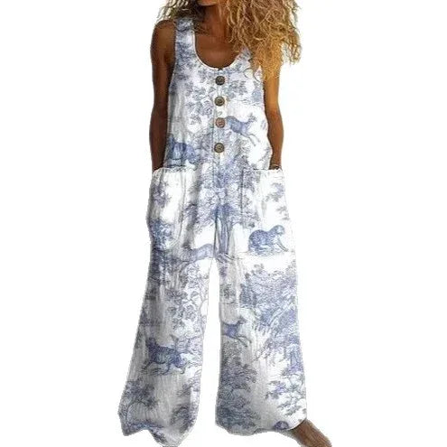 Casual Retro Personalized Printed Jumpsuit 2026 - Vintage Style Jumpsuit - DanaFashionstore