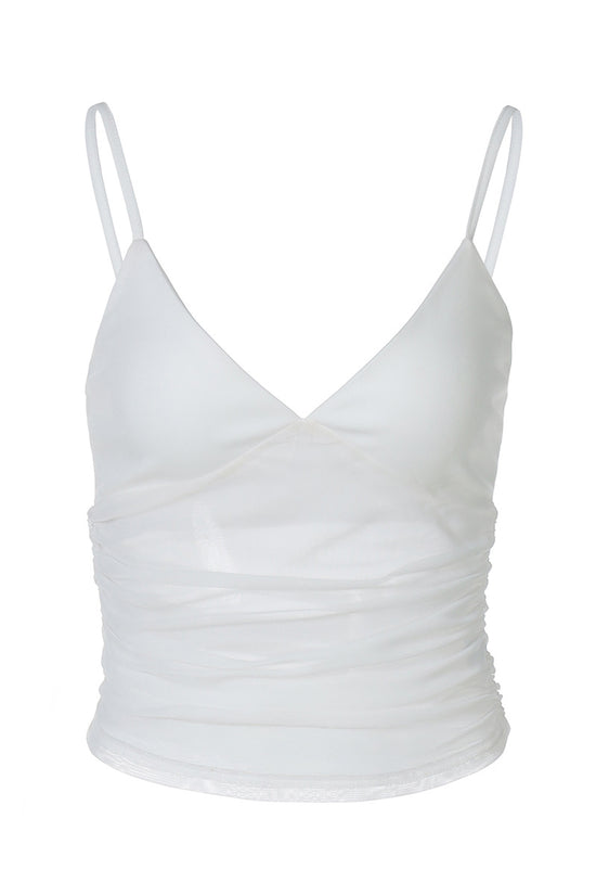 Mesh Slim Fit Patchwork Backless Camisole