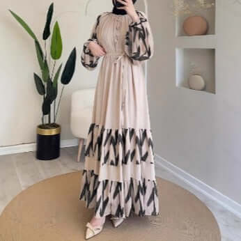 Djellaba Women's Striped Dress $48.97 Dana Fashion Color: Apricot Size: L Women's clothing Product information: Ingredients: 95% Polyester fiber, 5% Spandex Material: Polyester fiber (polyester) Detail: Belt Pattern: Contrasting colors Whether transparent