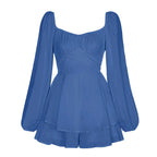 Women Jumpsuit Short Puff Sleeve Fashion Ruffle Shorts - DanaFashionstore