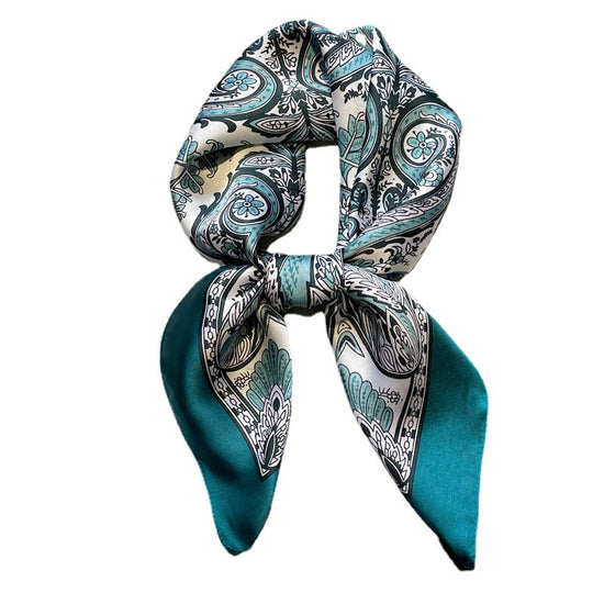Women's Vintage Printed Silk Scarf