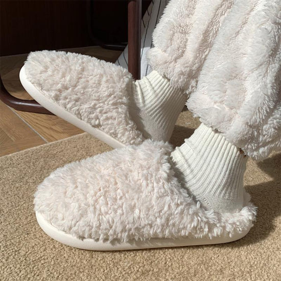 Women's Simple Japanese Style Thermal Cotton Slippers