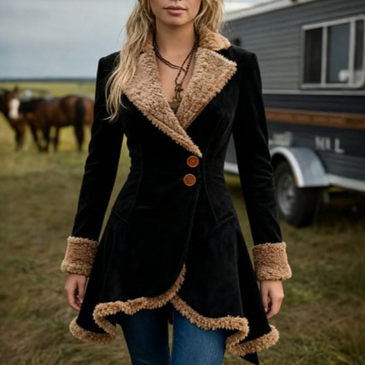 Fleece Jacket  Fur Integrated Thick Coat For Women