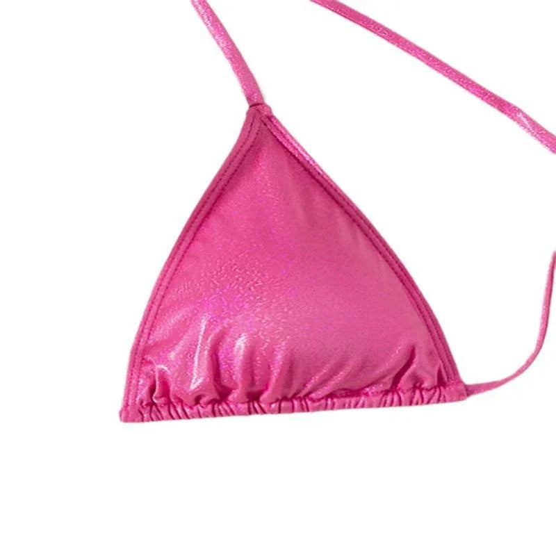 Pure Color Tied Beach Sexy Bikini Hot Spring Split Swimsuit Female Bikini - DanaFashionstore