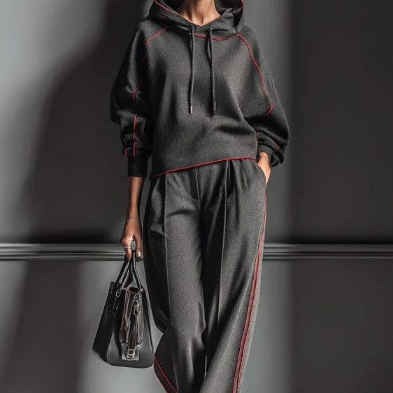 Loose-fitting Casual Long-sleeve Hoodie With Matching Casual Pants