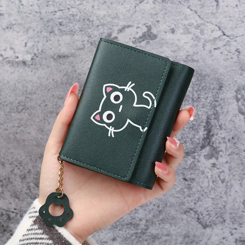 Women's Short Three-fold Cat Girls' Purse - DanaFashionstore