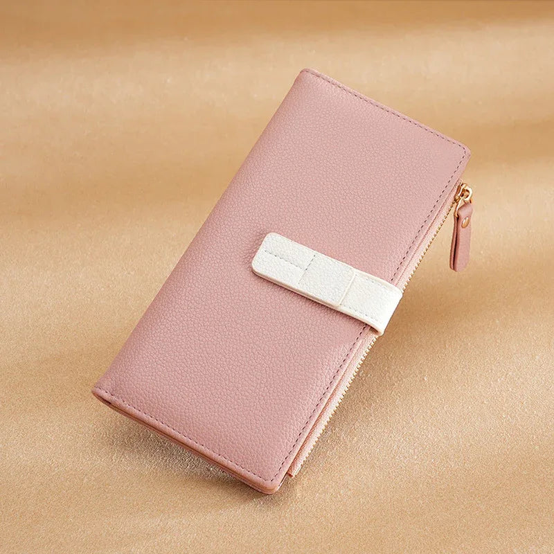 Long Multiple Card Slots Zipper Bag Buckle Korean Style High Sense Women's Wallet - DanaFashionstore