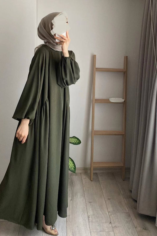New Muslim Women's Wear Solid Color Elegant Fashion Loose Pullover Dress