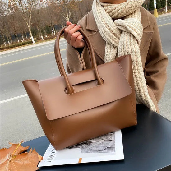Fashion Women Shoulder Bags Large Capacity Handbags Simple Retro Tote Bags Solid Color Famous Brand High Quality Bags - DanaFashionstore