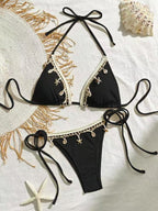 Lace-up Halterneck Triangle Cup Beach Sexy Swimsuit - DanaFashionstore
