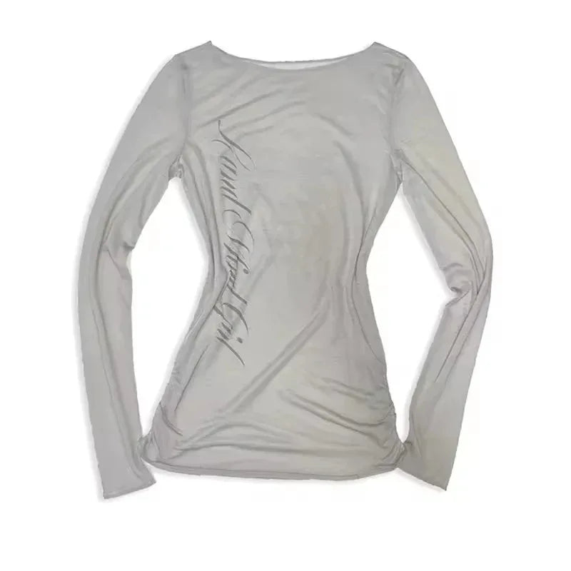 European And American Style Sexy All-matching Slim Long Sleeve Top Women - DanaFashionstore