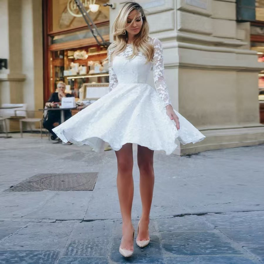 Wedding Dress White Vintage Lace Women Dress - Dana Fashion