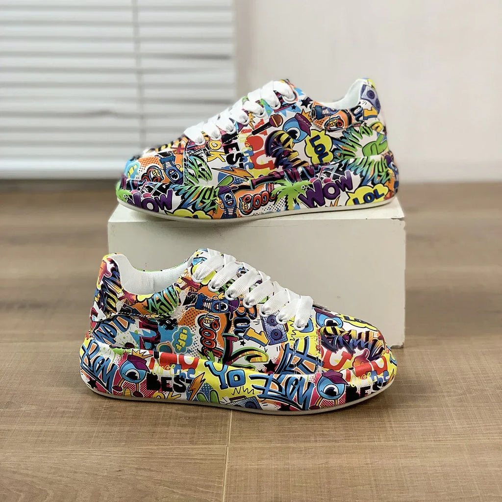 Hand-painted Shoes Women's Platform Casual Shoes Painted Sports - DanaFashionstore