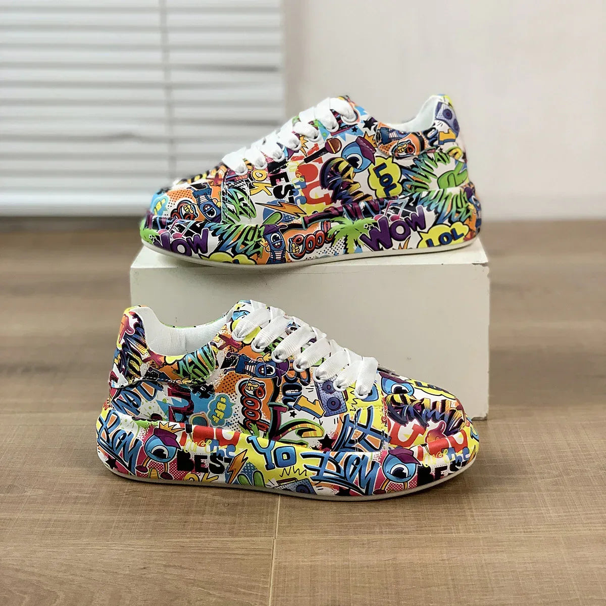 Hand-painted Shoes Women's Platform Casual Shoes Painted Sports - DanaFashionstore
