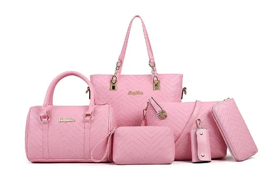 Fashionable And Trendy Embossed Six Piece Set Mother Bag - DanaFashionstore