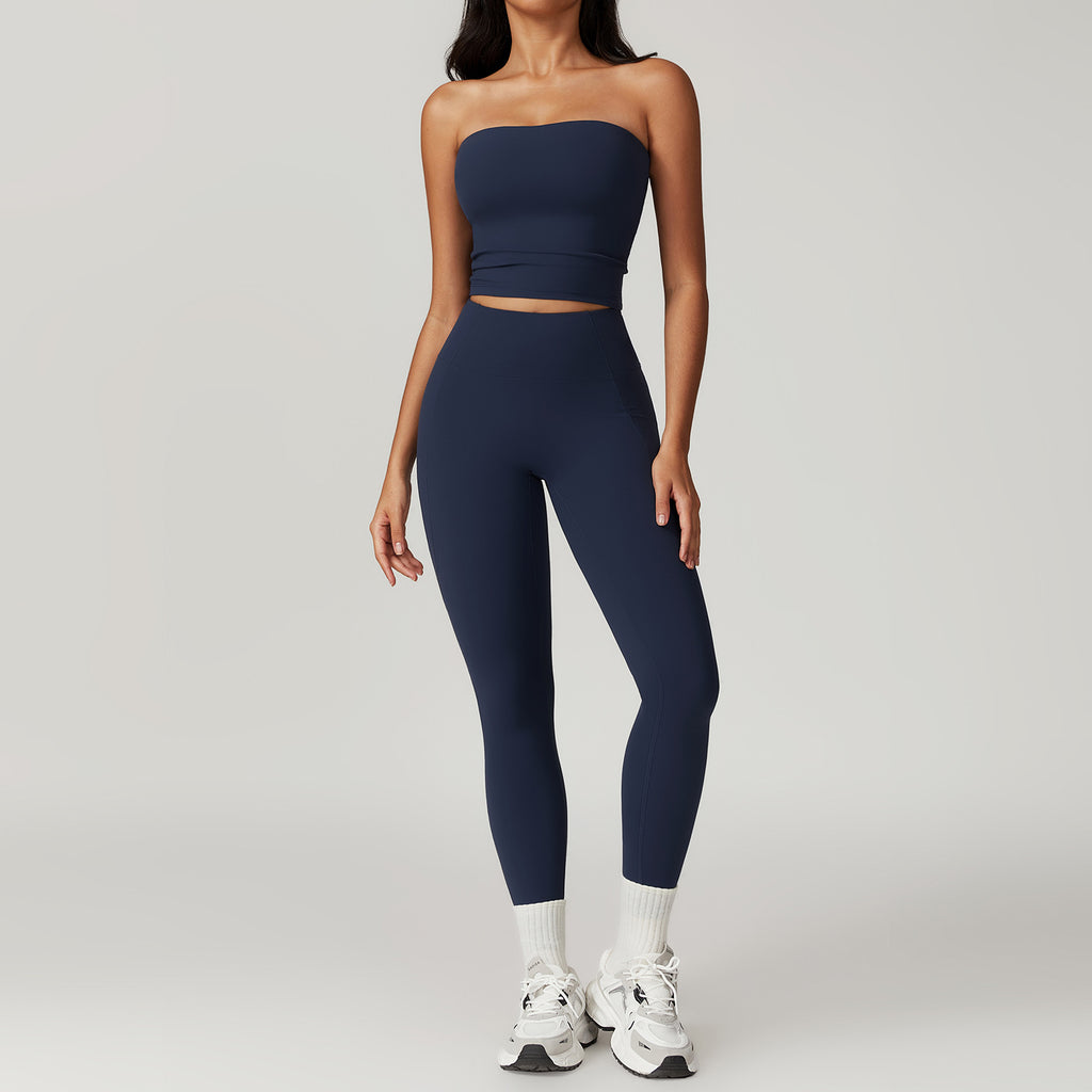 Brushed Back Tight Yoga High Waist Hip Lifting Sports Suit