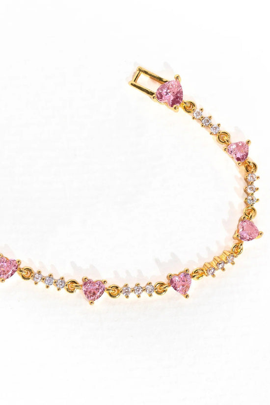Sweet Bow Heart Rhinestone Bracelet Y2K Ins Fashion Chain Bracelet Valentine's Day
