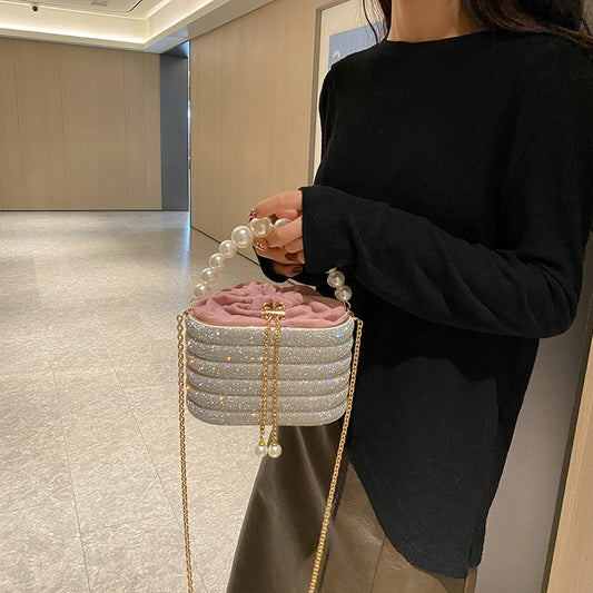 European And American Fashion One-shoulder Ins Women's Crossbody Classic Style Pearl Hand Dinner Bag - Dana Fashion