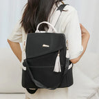 Oxford Cloth Stitching Women'S Backpack Anti-Theft Back Zipper Girls Schoolbag Casual Travel Double Shoulder Backpack - DanaFashionstore
