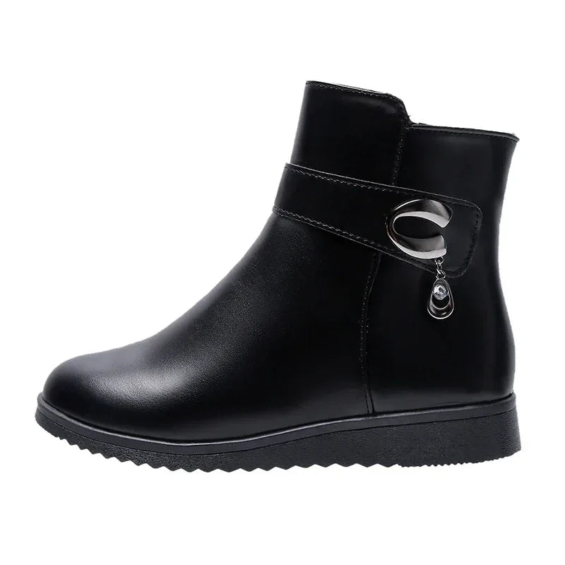 Low Heel Wedge Fleece Warm Mom Cotton Boots - DanaFashionstore