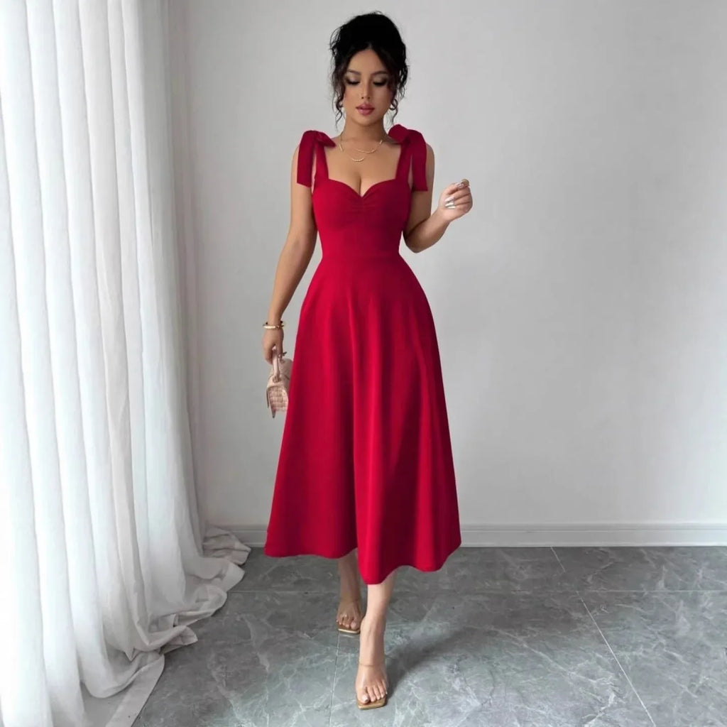 Lace-up Waist-cinching Maxi Dress - DanaFashionstore
