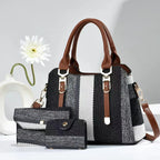 Crossbody Large Capacity New Son And Mother Canvas Contrast Color Handbags - DanaFashionstore