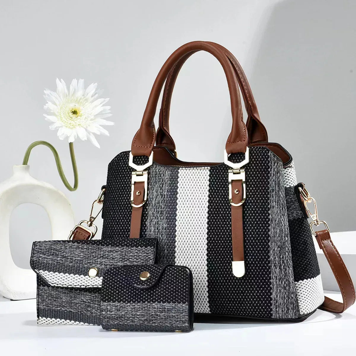 Crossbody Large Capacity New Son And Mother Canvas Contrast Color Handbags - DanaFashionstore