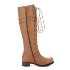 Explosive Style Round Toe Mid-heel Lace-up Over-the-knee Boots - DanaFashionstore