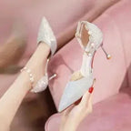 French High Heels Wedding Shoes Design Sense Dignified Goddess - DanaFashionstore