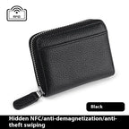 2024 RFID Genuine Leather Card Wallet Men Women Purse With Coin Pocket Zipper Credit Card Holder Small Wallets Bags - DanaFashionstore