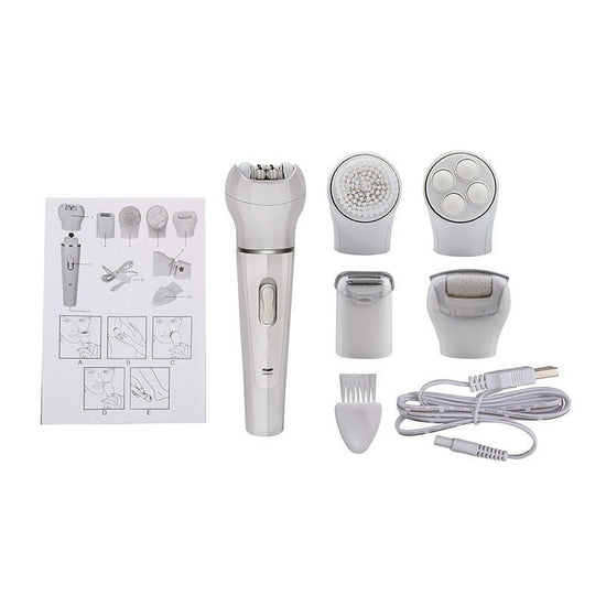 5 in 1 Multi-Functional Portable Face and body Skin Care Electric Massager Scrubber with Facial Latex Brush $44.50 Dana Fashion Model: EU Beauty Tools Specifications: Size: width 45mm length X30mmX height 150mm Stand-alone weight: 460 grams Power mode: re