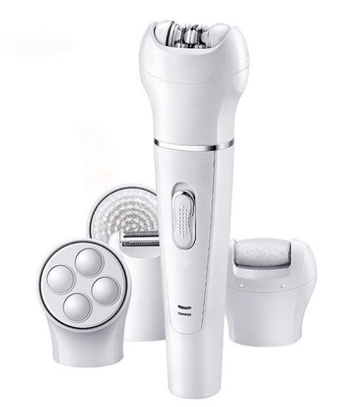 5 in 1 Multi-Functional Portable Face and body Skin Care Electric Massager Scrubber with Facial Latex Brush $44.50 Dana Fashion Model: EU Beauty Tools Specifications: Size: width 45mm length X30mmX height 150mm Stand-alone weight: 460 grams Power mode: re