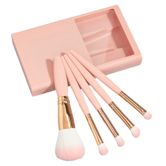 5 PCs Makeup Brushes With Mirror Travel Set $23.88 Dana Fashion Appearance Color: Apricot 5 Pieces makeup Product information: Type: makeup brush Material: Plastic Pattern: solid color Color: Sky Blue 5 makeup brushes with mirror, Bean pink 5 makeup brush