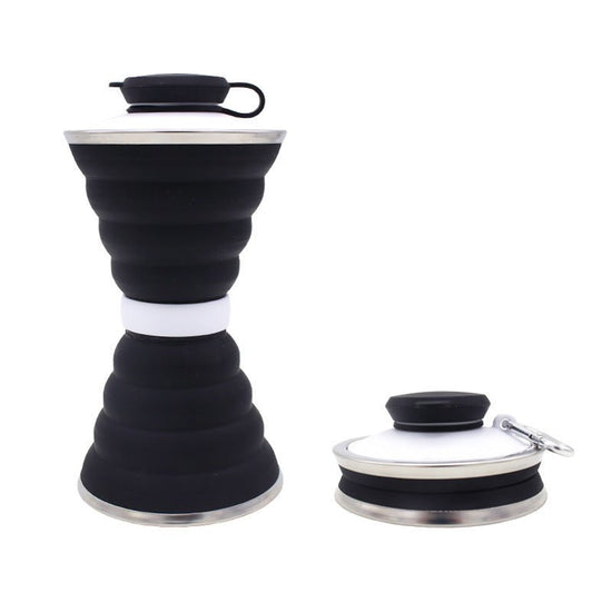 500ML Silicone Water Bottle Cup Foldable Leak Proof Portable Sports Travel Water Bottles For Outdoor Travel Gym Hiking Reuseable Kitchen Gadgets $30.50 Dana Fashion Color: Black and white capacity: 500ML Dana's Kitchen Overview: SAFETY AND HEALTH - Collap