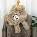 Winter Women Novelty Warm Cute Bear Plush Scarf Lamb Wool - DanaFashionstore