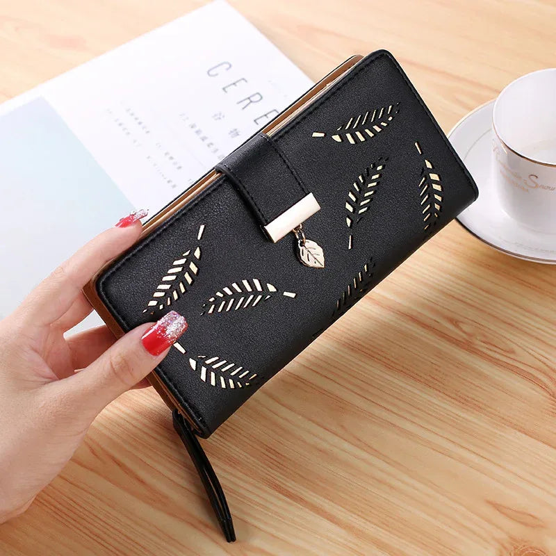 Women's wallet hollow leaf card package - DanaFashionstore