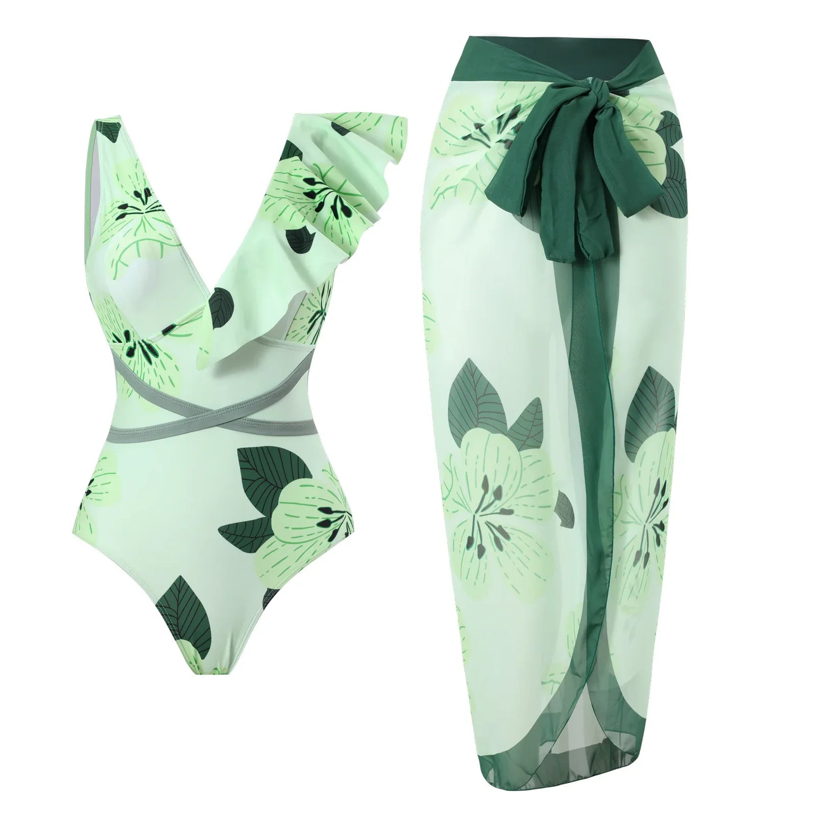 Siamese Conservative Covering Belly Thin Swimsuit French Retro One-piece Bikini - DanaFashionstore