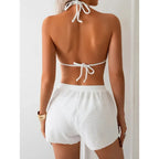 Polka Dot Fabric Bikini Three Piece Swimsuit Women - DanaFashionstore