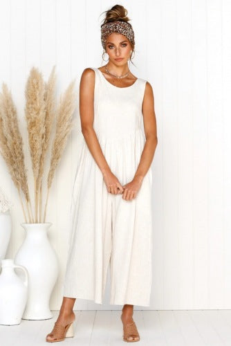 Explosion solid color vest jumpsuit