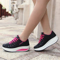Thick bottom shake shoes women's leather casual shoes non-slip walking shoes travel shoes Korean version of the increase single shoes large size - DanaFashionstore