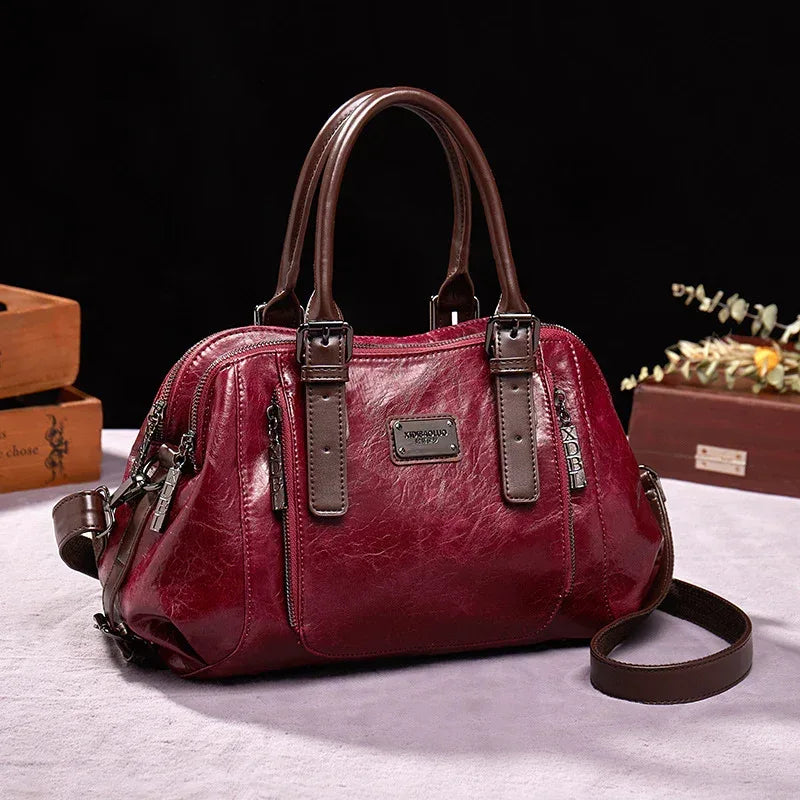 One-shoulder Portable Messenger Large-capacity Soft Leather Female Bag - DanaFashionstore