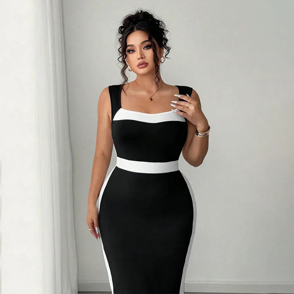 Women's Elegant Intellectual Style Contrasting-color Dress - DanaFashionstore