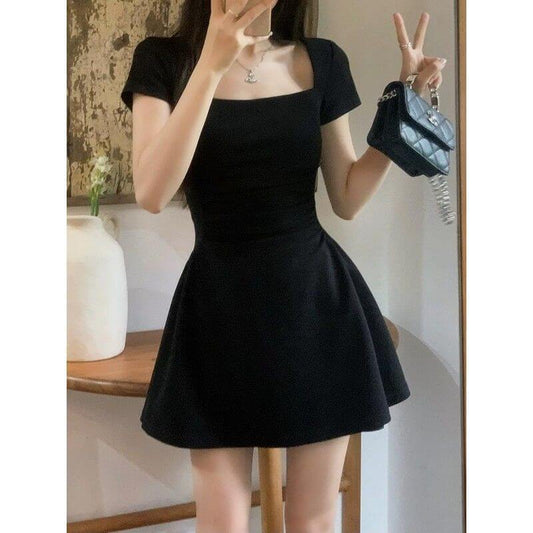 Hepburn Style Little Black Dress A- Line Skirt $49.50 Dana Fashion Color: Advanced Black Size: L Women's clothing Product information: Fabric name: Polyester Skirt-type: A- line skirt Color: white/WTE Hepburn style/slim fit, premium Black/BLK Hepburn styl