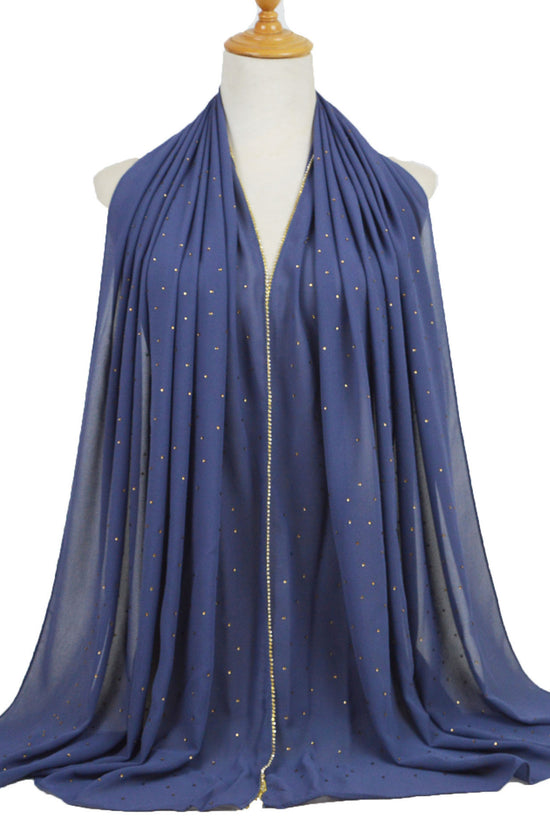 Chain Pearl Chiffon Hui Hood