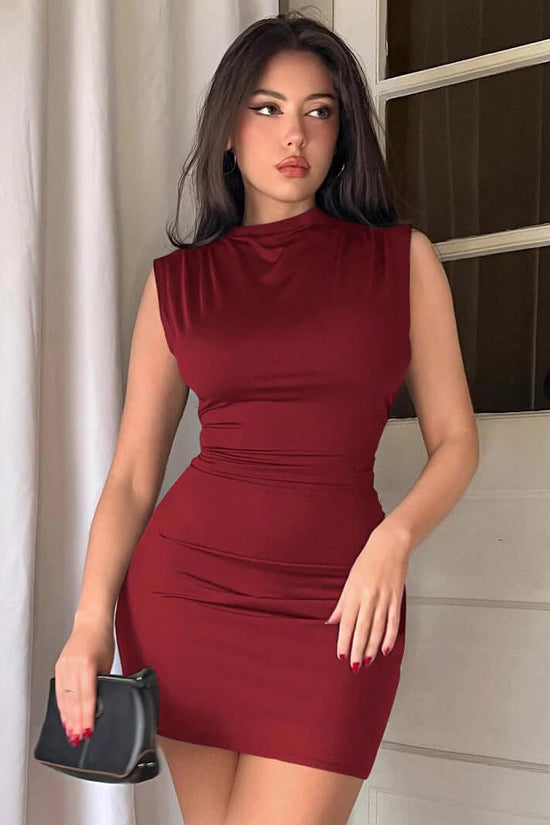 Sleeveless Vest Knitted High Elastic Sheath Dress $24.90 Dana Fashion Color: Wine Red Size: L Women's clothing Product information: Pattern: solid color Skirt type: hip skirt Color: Brown, Army Green, black, wine red Waist type: elastic waist Size: S,M,L,