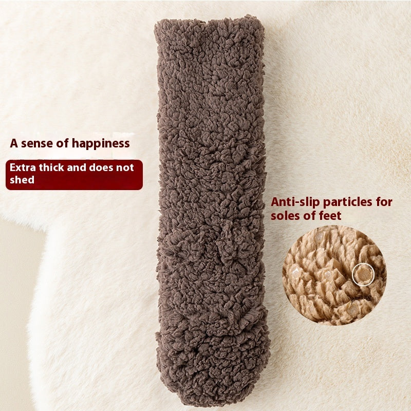 Winter Floor Socks Velvet Thicken Warm Coral Velvet Cute Socks Japanese-style Home Footwear Non-slip Socks New Year Gifts Winter Gadgets Dana Fashion