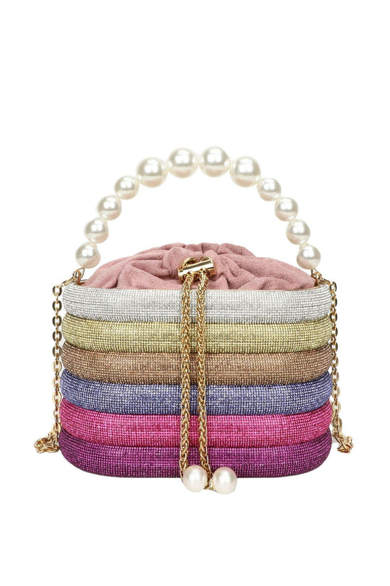 European And American Fashion One-shoulder Ins Women's Crossbody Classic Style Pearl Hand Dinner Bag - Dana Fashion