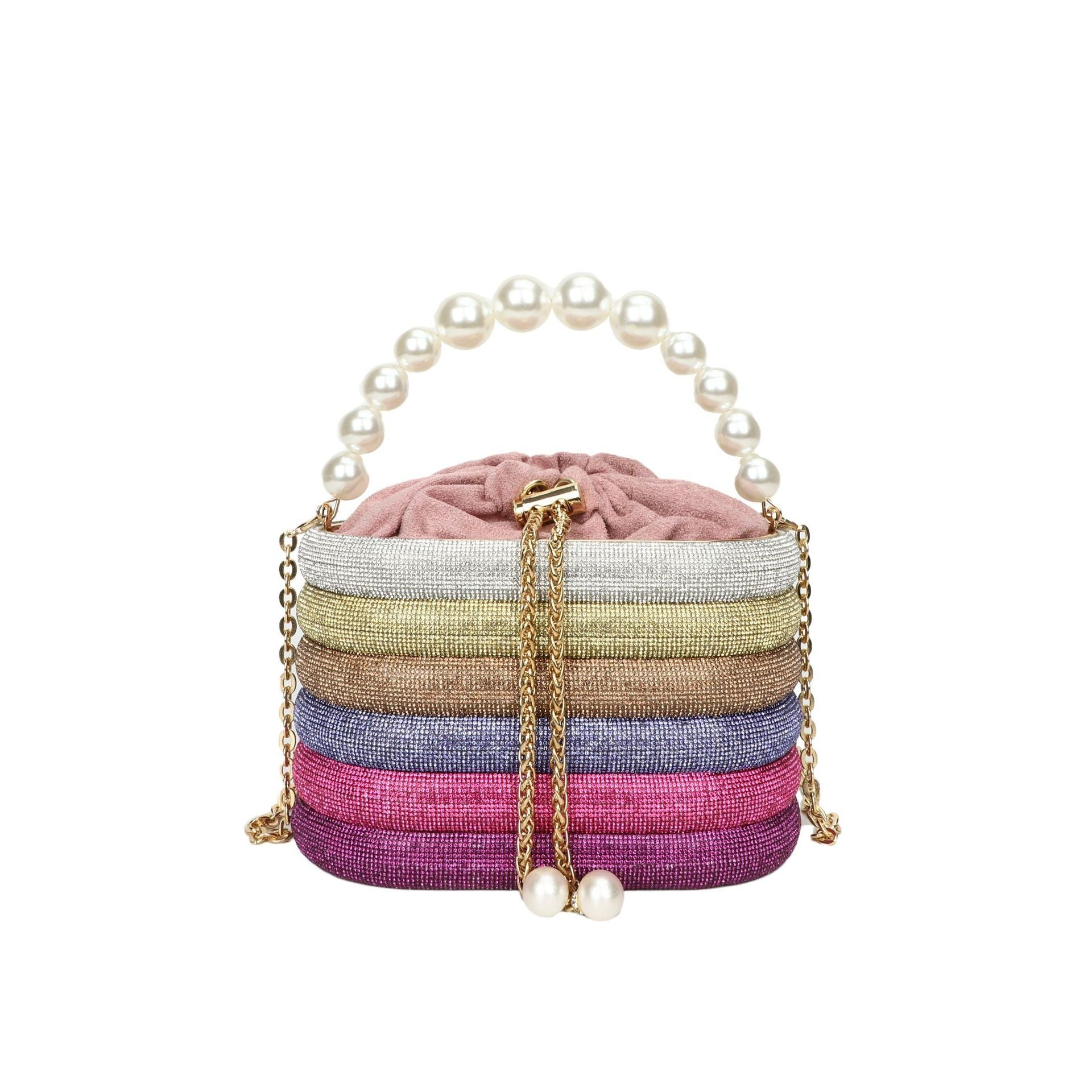 European And American Fashion One-shoulder Ins Women's Crossbody Classic Style Pearl Hand Dinner Bag - Dana Fashion